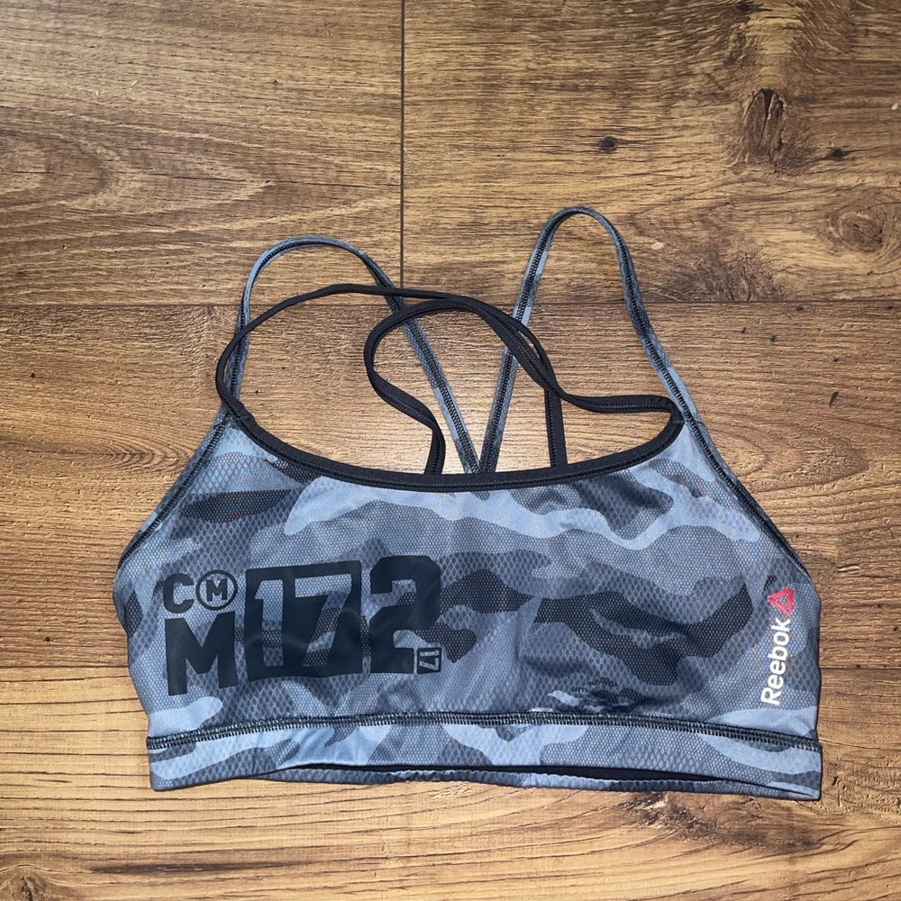 Reebok Gray Camouflage Sports Bra